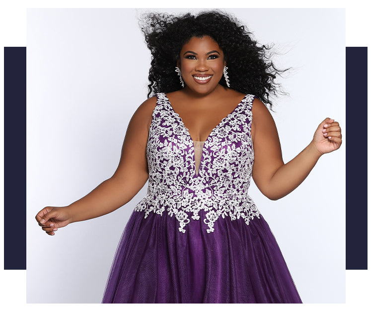 Plus size prom gowns by Sydney's Closet