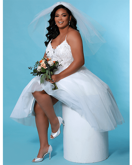 SC5263 plus size wedding dress teqa-length in tulle