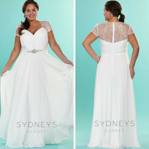 flowy chiffon wedding dress in plus size