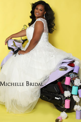 Michelle Bridal MB2109 on Bike Plus Model Noel Zephir Georgina Vaughan Photography