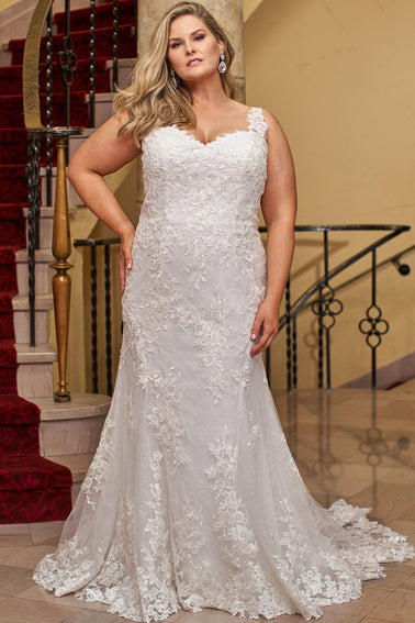 Sydney's Closet SC5255 HAZEL Wedding Dress Shimmer Lace Bridal Ball Gown SC  5255