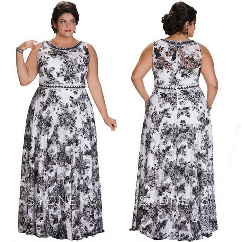 black and white plus size bridesmaid dress by sydney's closet 