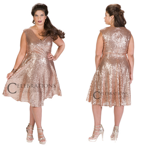 trendy metallic plus size dress