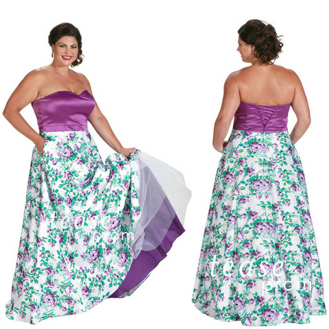 floral prom dress plus size