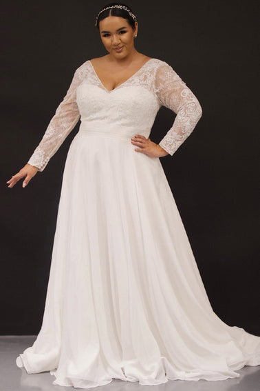 Shop Elegant Plus Size A-Line Wedding Dresses