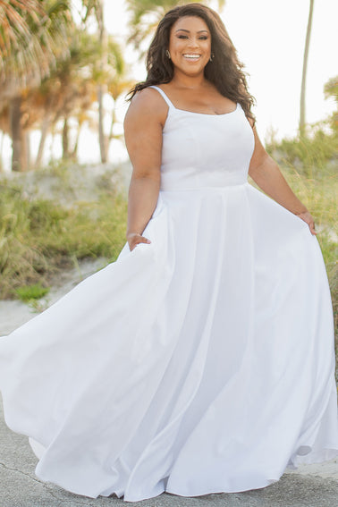 Bra-friendly plus size wedding gown  Wedding dresses plus size, Plus size wedding  gowns, Wedding dresses under 500