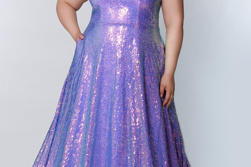 Tease Prom TE2205 Size 16 Lavender Long Fitted Sequin Plus Size