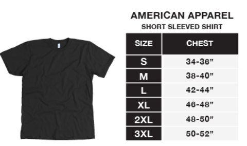 American Apparel Mens T Shirt Size Chart