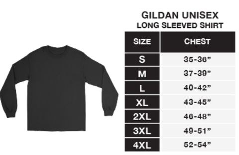 Gildan Long Sleeve Tee Size Chart