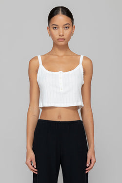 Pointelle tank top in white - Tom Ford