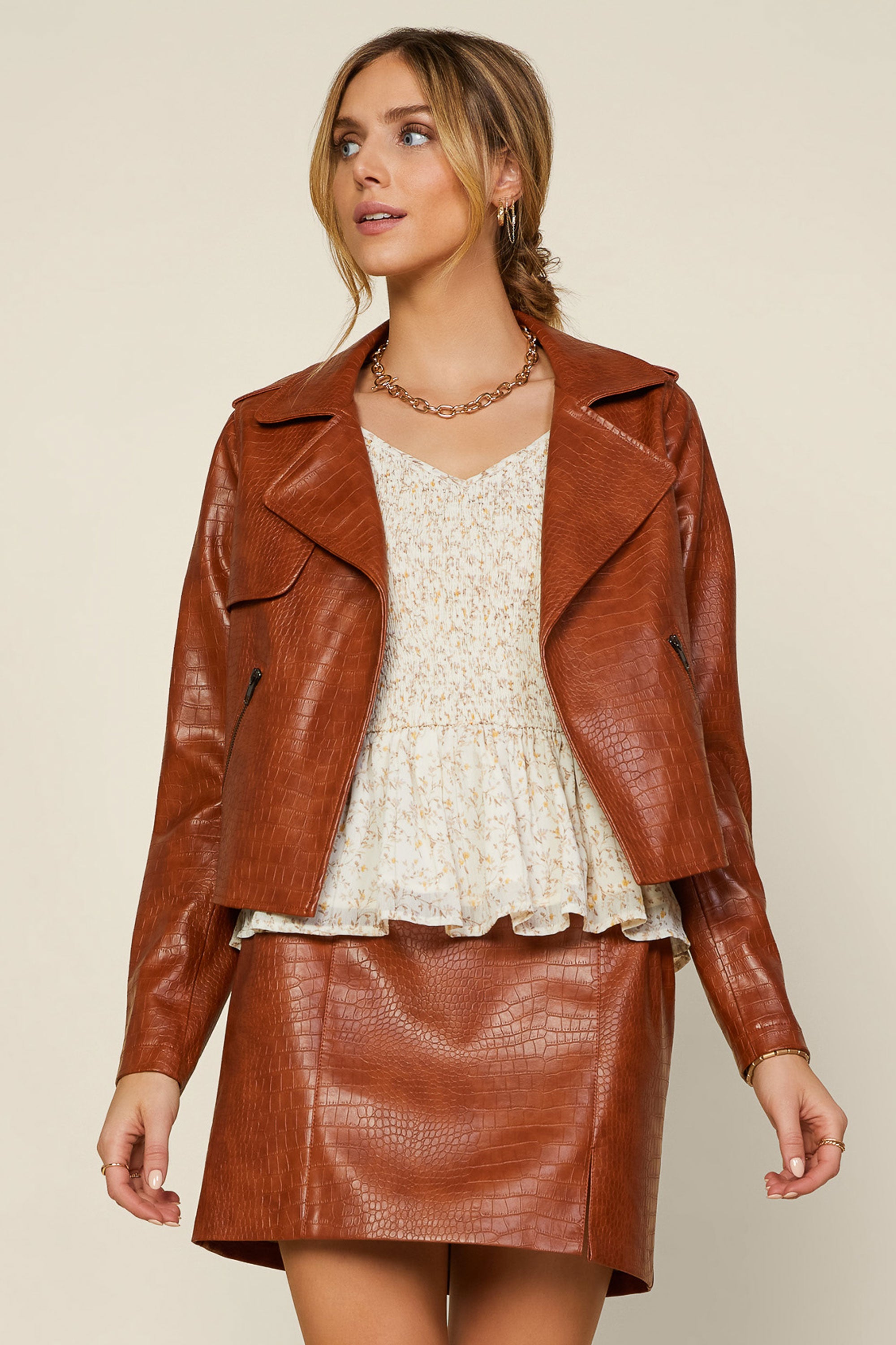 LE CIEL BLEU FAUX LEATHER BIKER JACKET36 cinema.sk