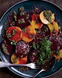 Roasted Beets with Pistachios, herbs and orange. Chef Naomi Pomeroy 503-841-6968 Esque_FW_March2012