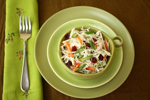 Easy Organic Coleslaw with Dried Cranberries