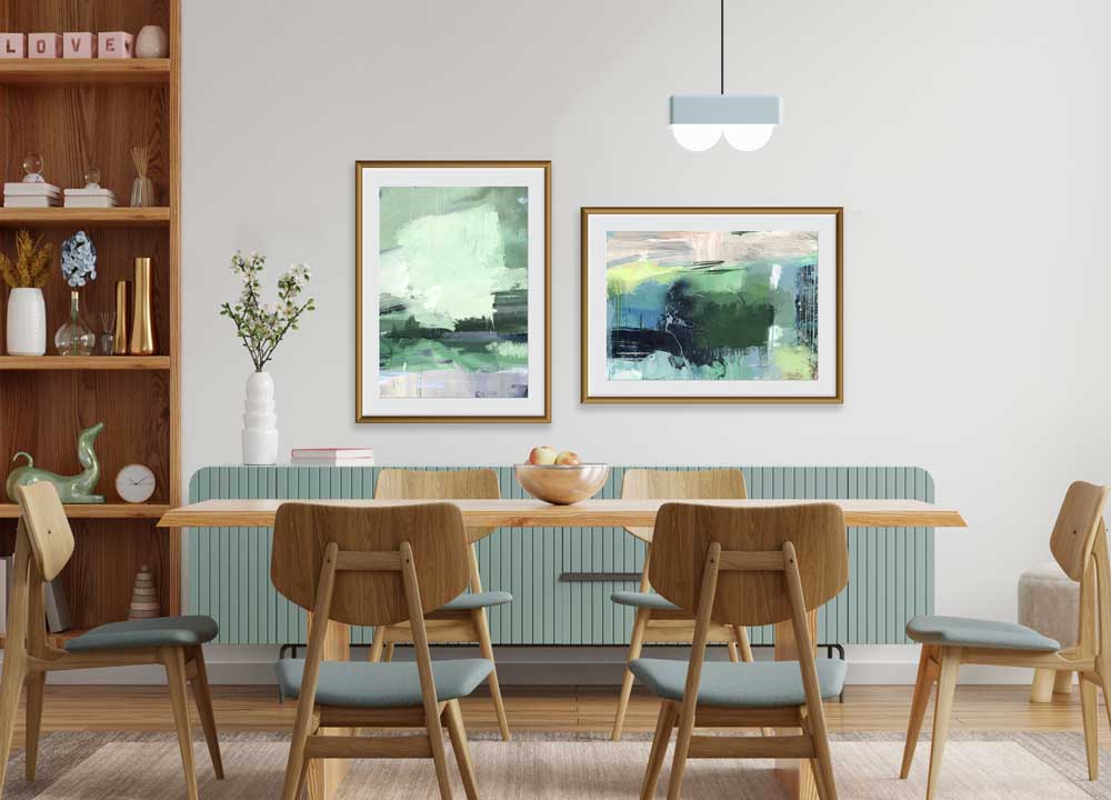 Green & verdigris wall art prints to elevate your dining space - Jayne Leighton Herd fine art