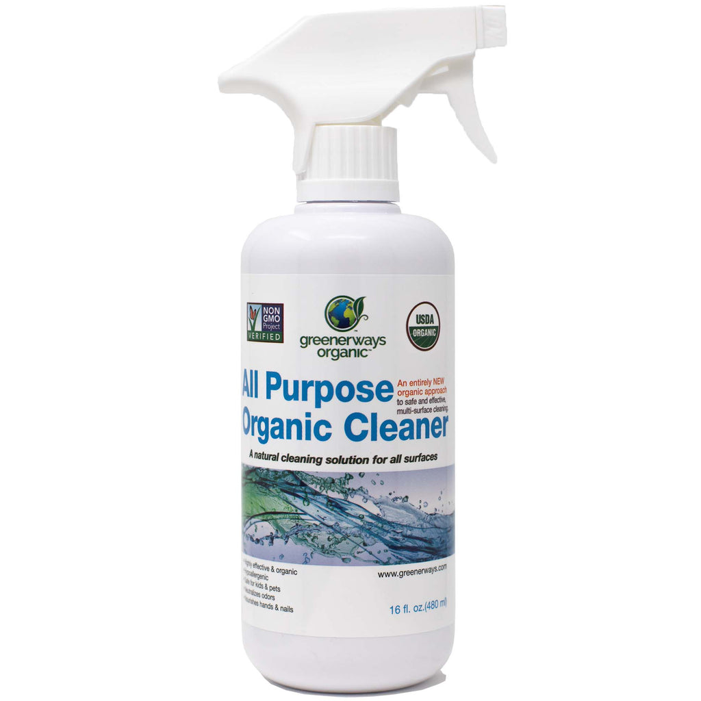 Greenerways Organic All-Purpose Cleaner, USDA Organic Non-GMO, Child Safe Multi-Surface Spray (16oz) - greenerways