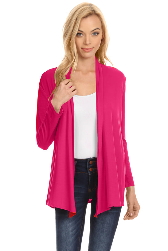 Womens Open Drape Cardigan Reg and Plus Size Cardigan Sweater Long Sle ...