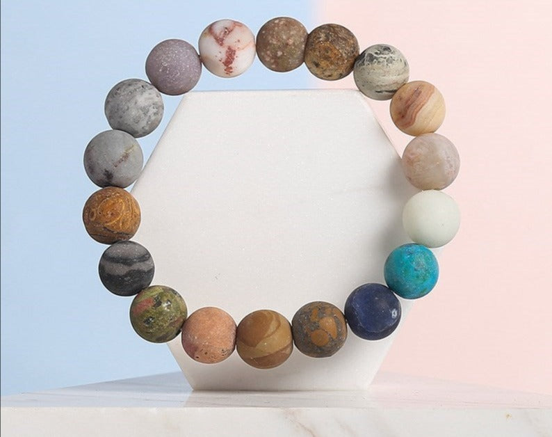 Solar System Natural Matte Stone Bracelet