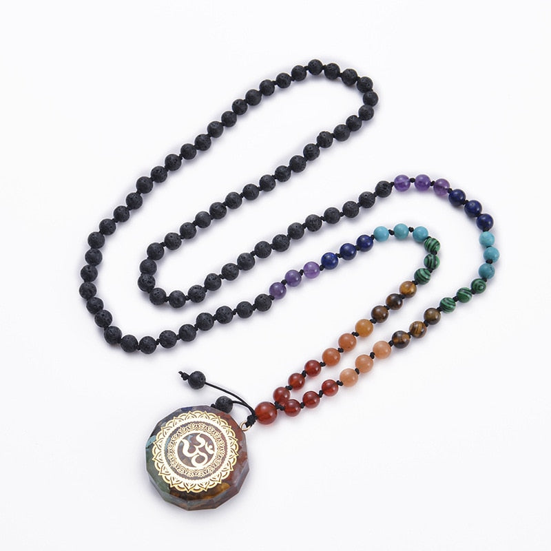 7 Chakra Healing Om Orgone Necklace