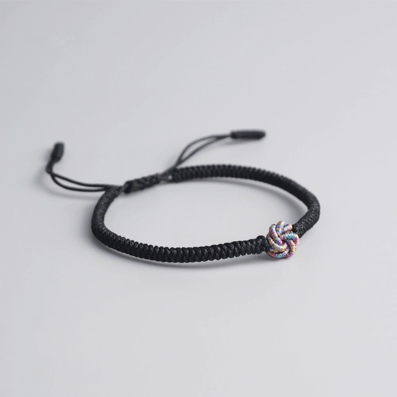 Lucky Auric Circle Handmade Buddhist Knots Rope Bracelet