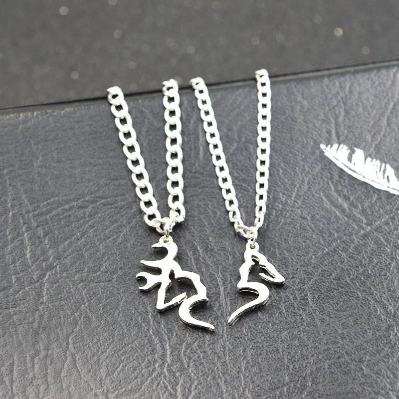 Buck And Doe Heart Pendant Couples Necklace Set – Project Yourself