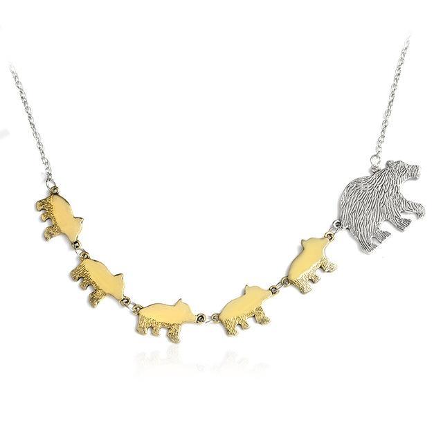 mama bear necklace with cubs