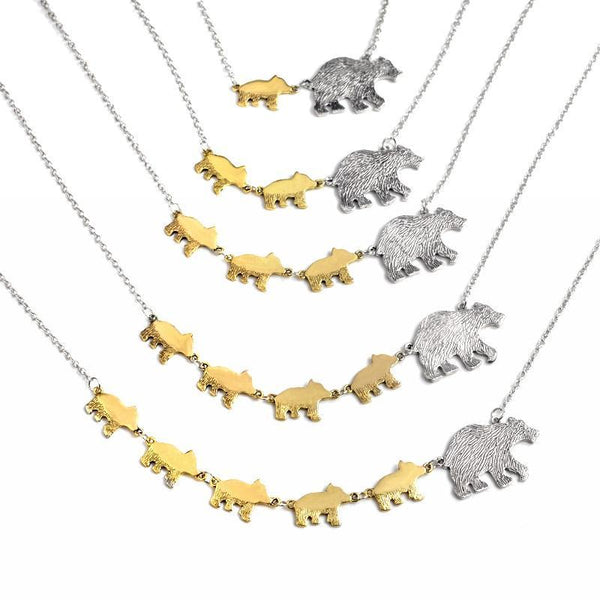 mama bear and cubs necklace