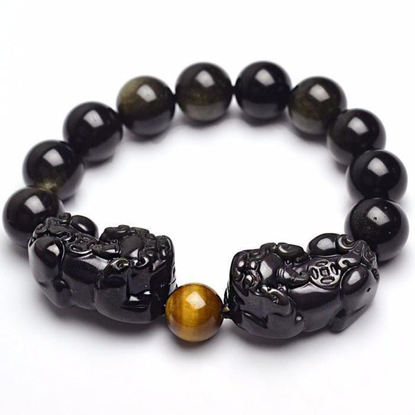 Natural Golden Sheen Obsidian Pi Xiu Bracelet - Project Yourself