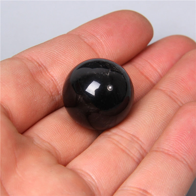 natural black obsidian stone sphere