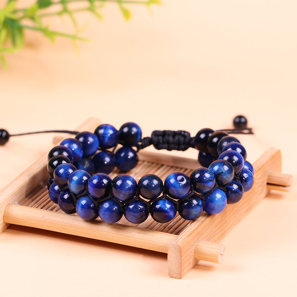 Blue Tiger Eye Dual Courage Beaded Bracelet – Project Yourself