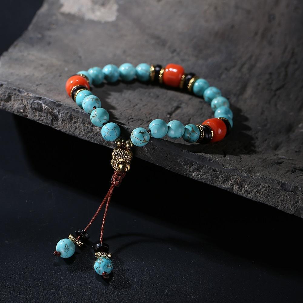 Natural Turquoise Bead Wrist Mala Bracelet – Project Yourself