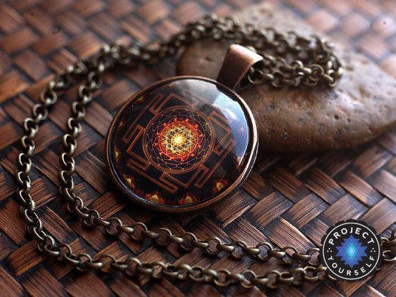 Cosmic Sri Yantra Pendant Necklace