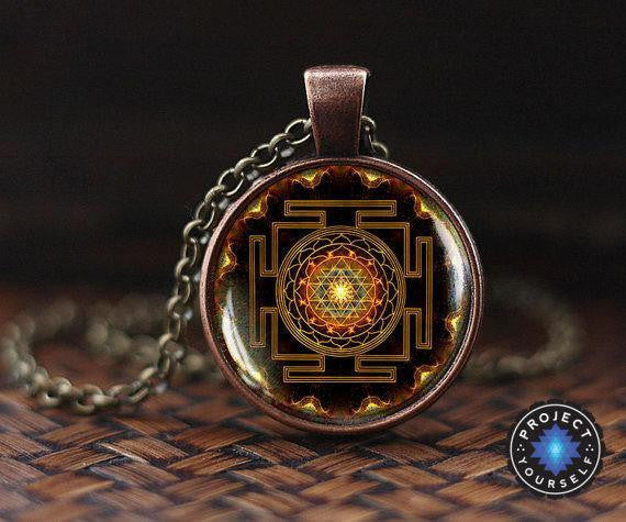 Brass Sri Yantra Necklace