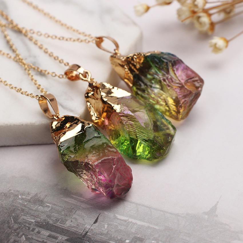 Watermelon Tourmaline Pendant Necklace 