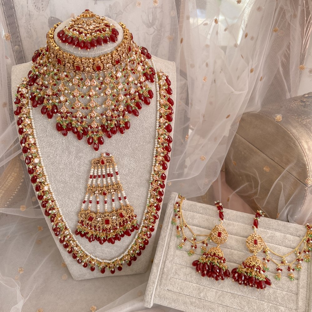 Vaanathi Bright Gold Bridal set – SOKORA JEWELS