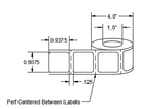 White Thermal Transfer Polyester Labels - Opaque Liner 0.9375" x 0.9375"