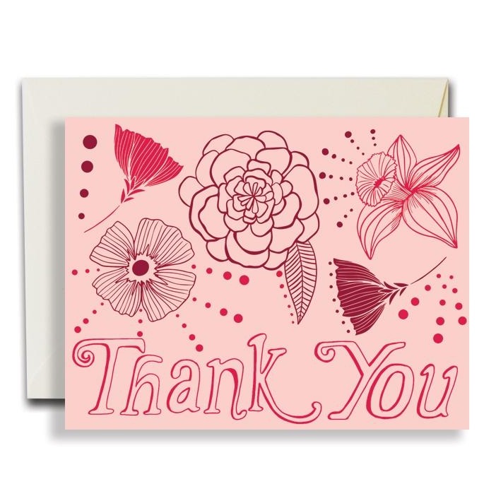 Thank You Pink Flowers Card