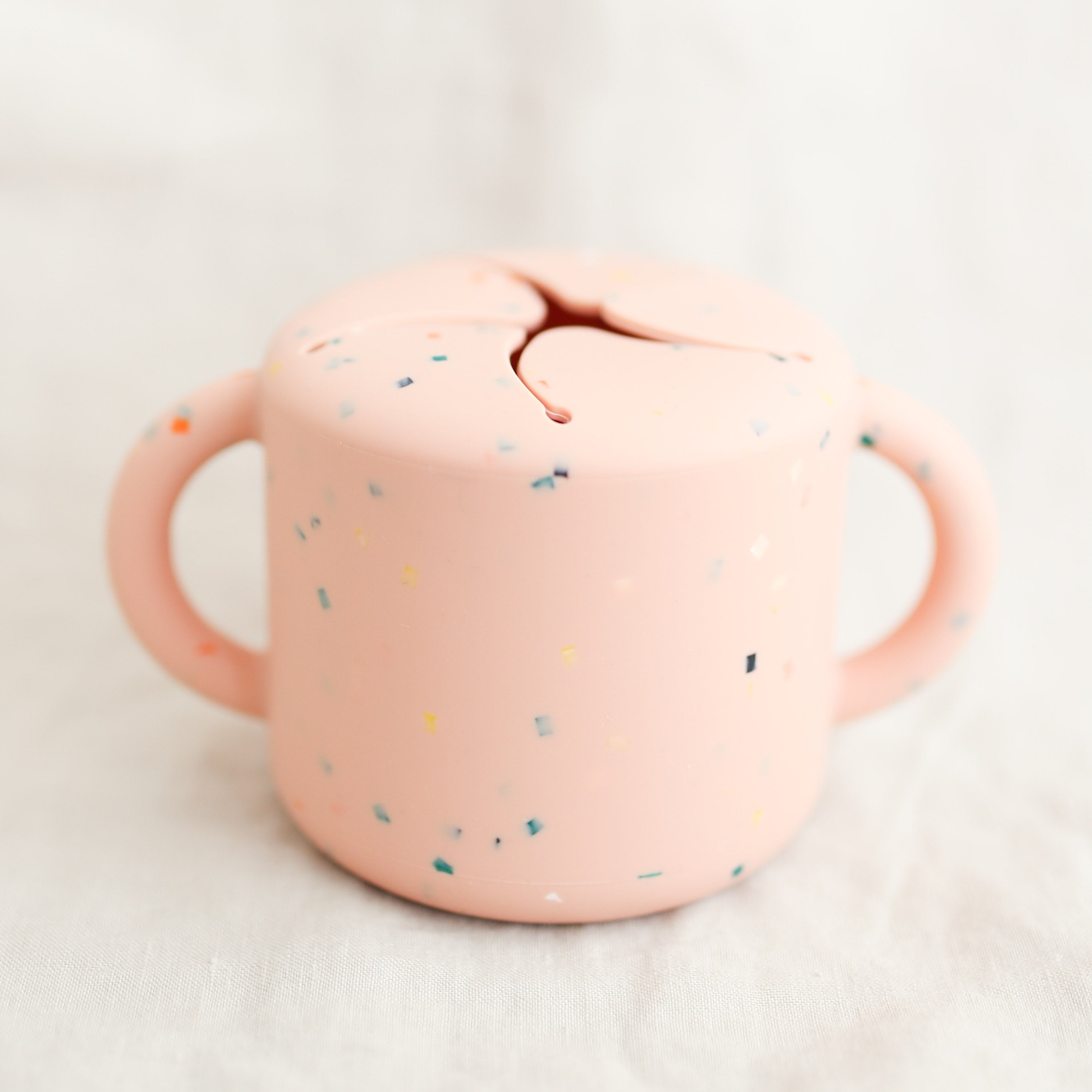 Mushie Silicone Snack Cup | Powder Pink Confetti