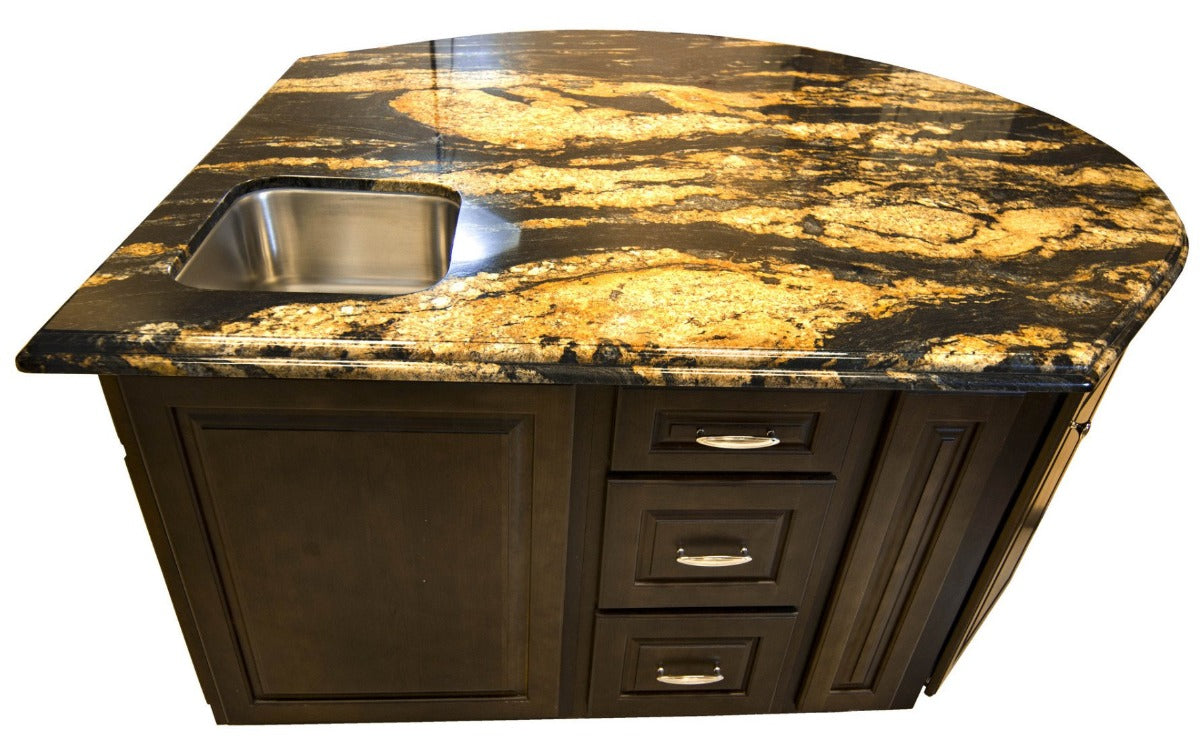 Kraftmaid Magma Gold Granite Bar Island Refind Kitchens