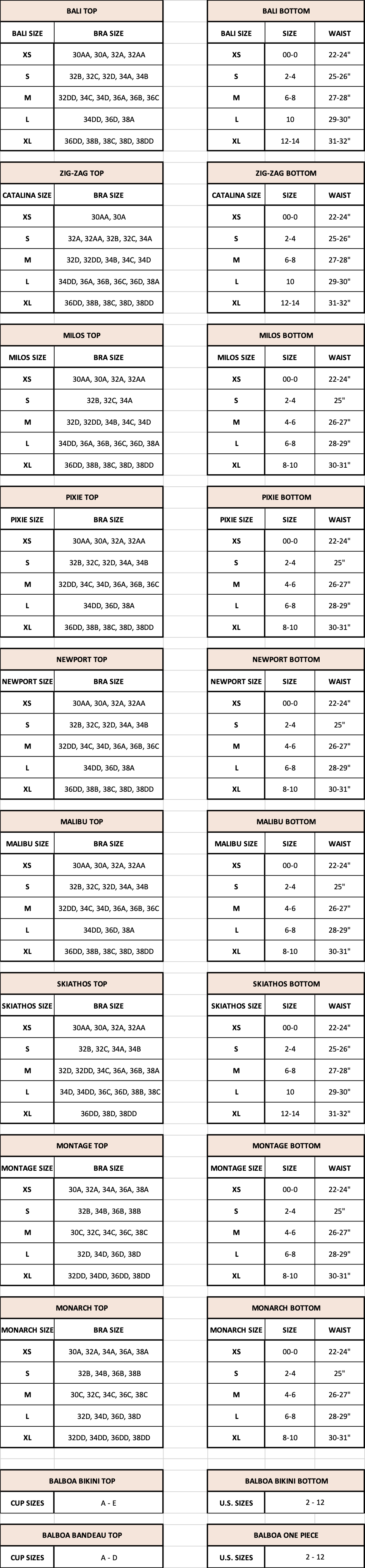 SIZE CHART – ELYSIIAN