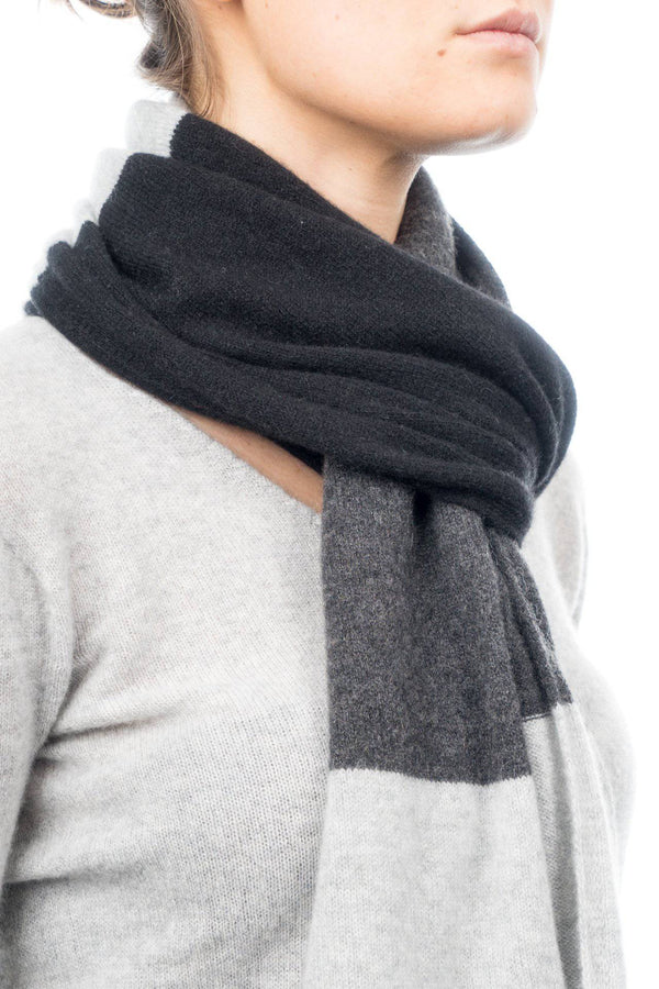 100% CASHMERE SCARF - Anthracite grey