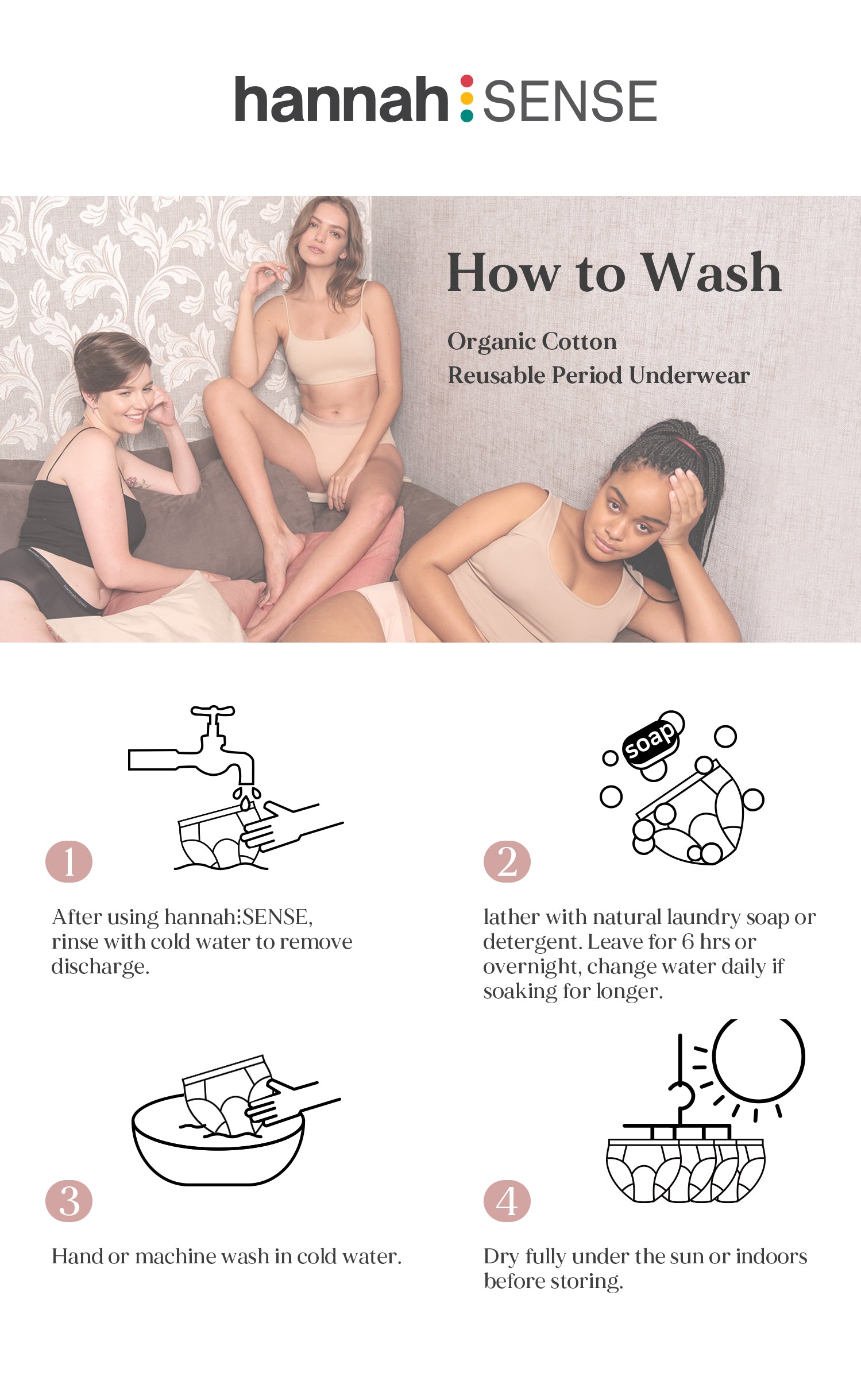 How do you clean period underwear? Two ways! We love doing it by hand to  increase longevity and decrease wear and tear. You can also thro