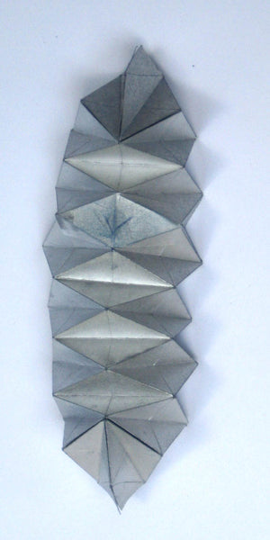 A paper sketch - Origami folded model, painted in silver
