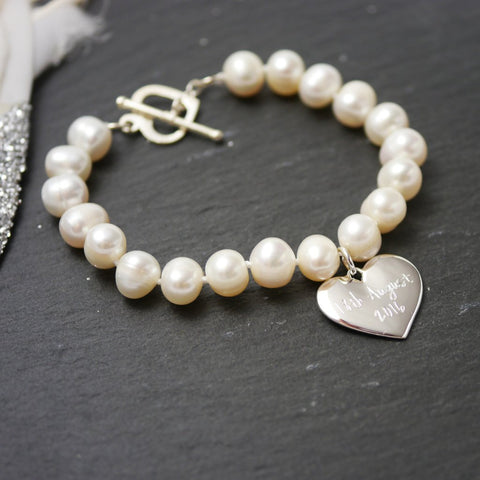 Pearl and silver bracelet 
