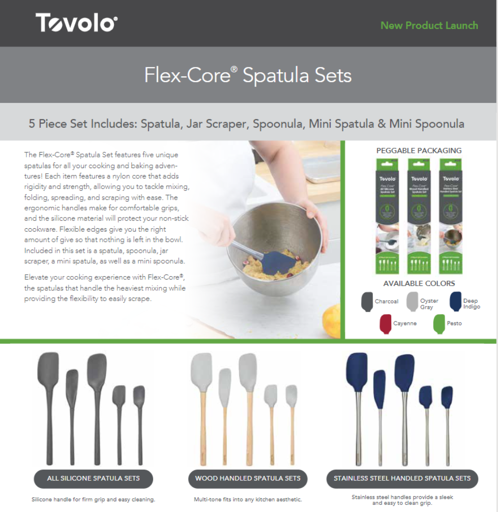 Tovolo Flex-Core Wood-Handled Mini Spatula & Spoonula in Cayenne