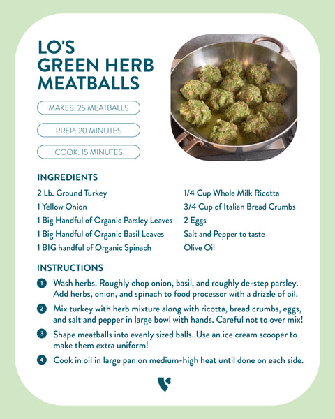 Green Herb meatballs