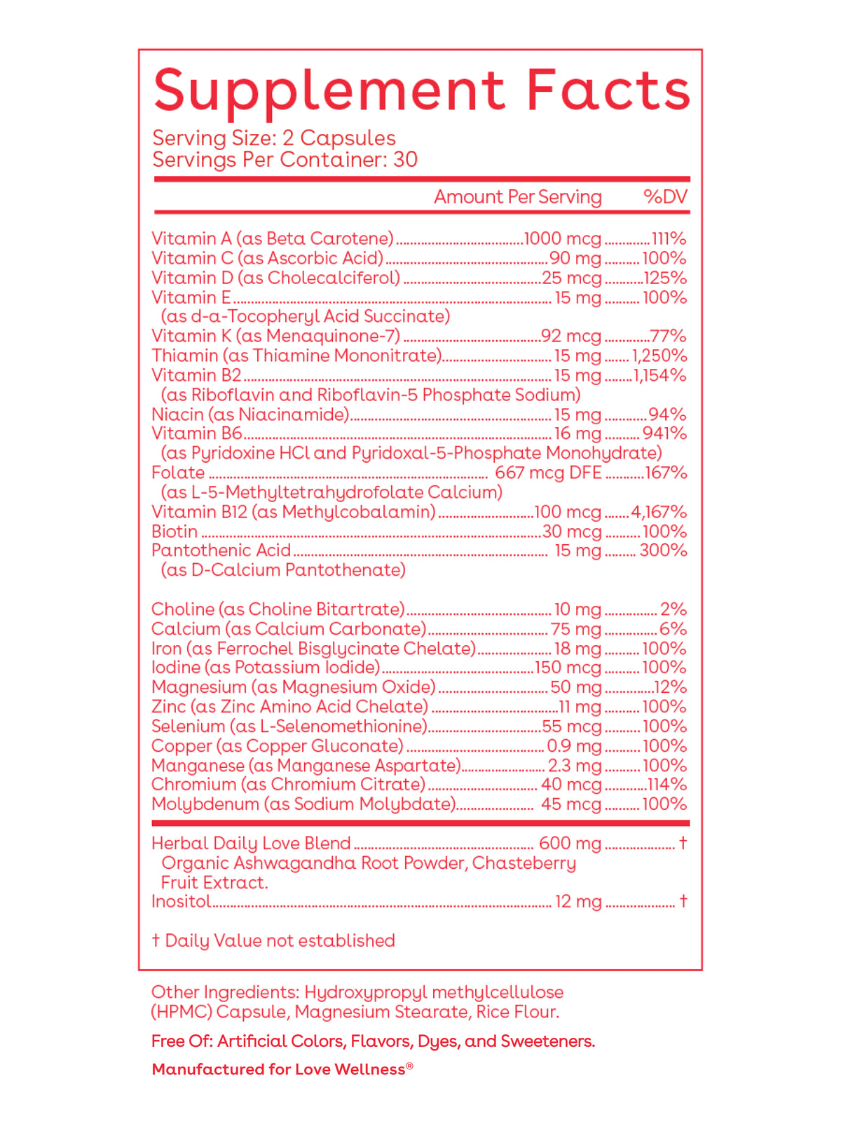 Daily Love® Multivitamin Multivitamins for Women