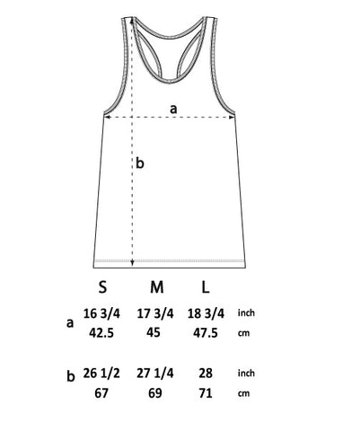 SIZE GUIDE racer back vest