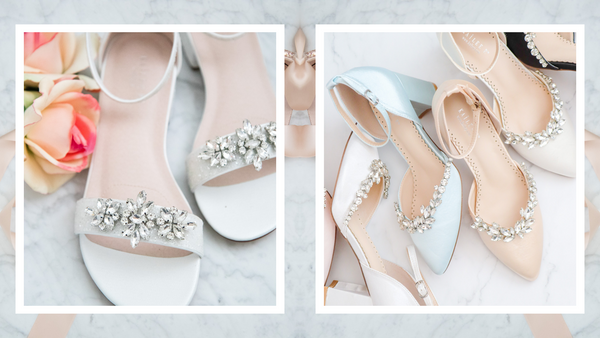 Flat bridal store sandals with bling