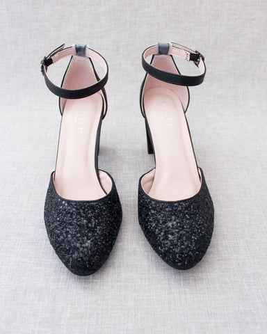 Shari Black Bianca Glitter by Nina Footwear - For The Love of Shoes NY