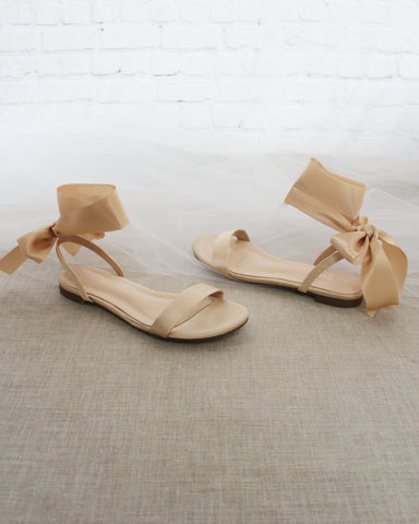 Loop Wedding Sandals For Bride Flat - Leather Sandals | Pagonis Greek  Sandals